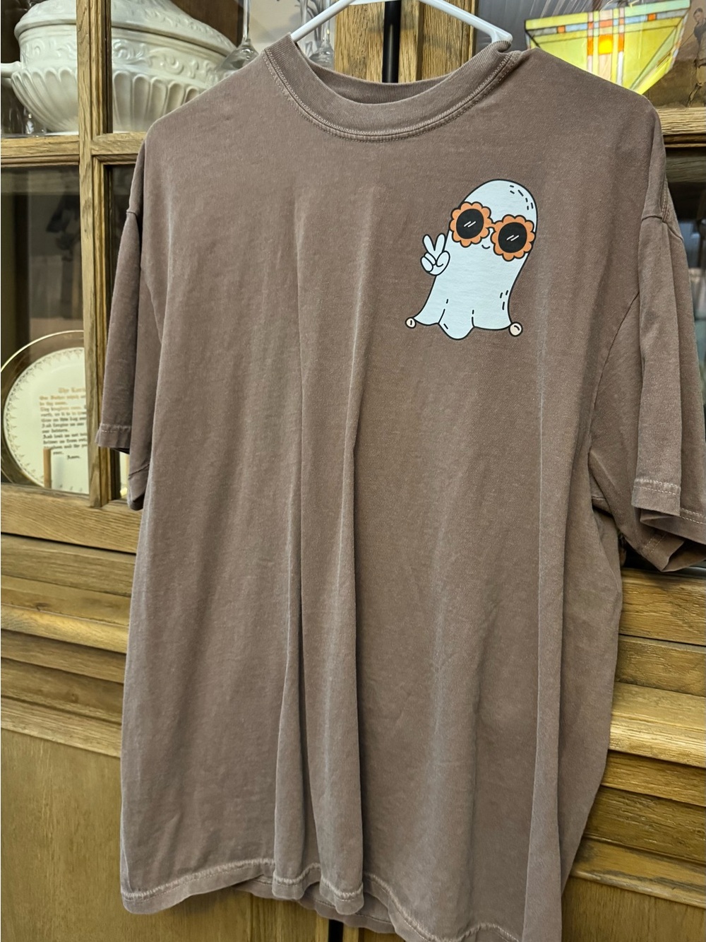 Comfort Colors Brown Halloween Ghost Rainbow Tee - Picture 2 of 2